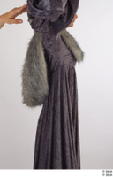  Photos Woman in Historical Dress 27 16th century Grey dress with fur coat Historical Clothing upper body 0009.jpg